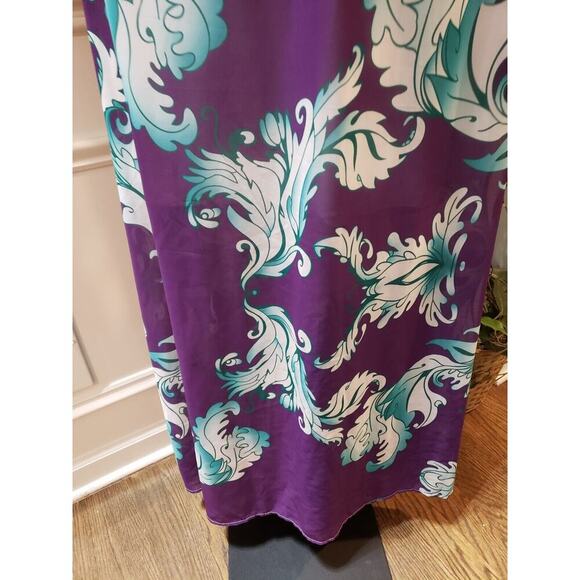 Haoohu Womens Purple Polyester V-Neck Long Sleeve Casual Long Maxi Dress Size 2X - Picture 4 of 11